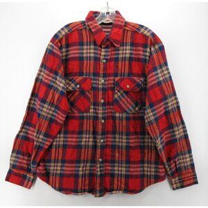 VINTAGE Wear Guard Shirt Large Flannel Workwear Button Up Plaid Western 90s